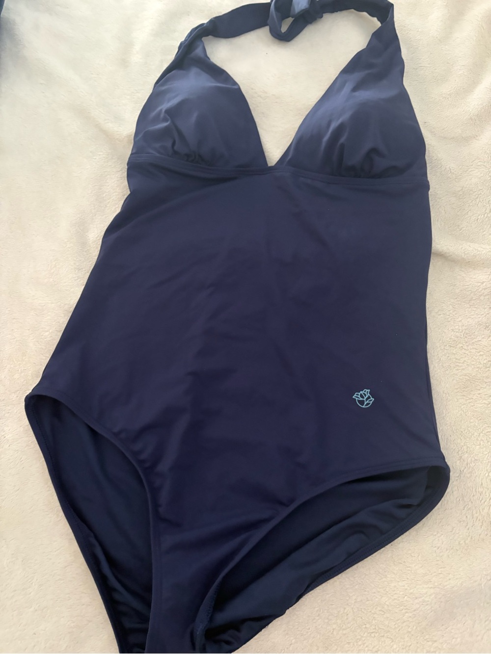 Draper James Navy Halter One-Piece Swim Suit